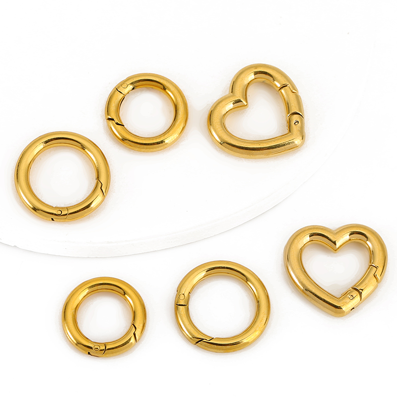 Jewelry Making Metal Supplies - 2pcs Stainless Steel Clasps Heart Round