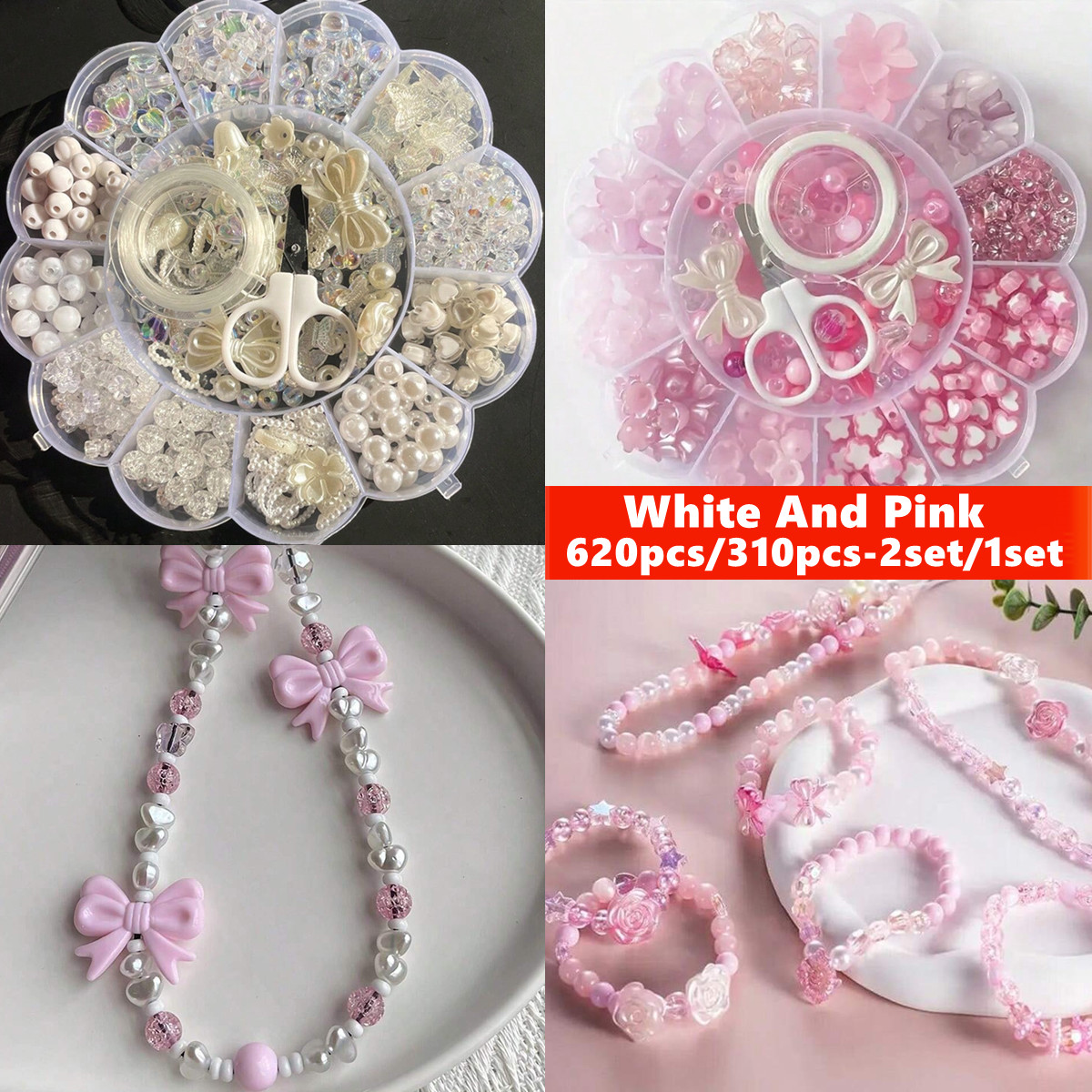 Bead Organizer Tray - 2Set/1Set 13 Grids Acrylic Flower Boxed
