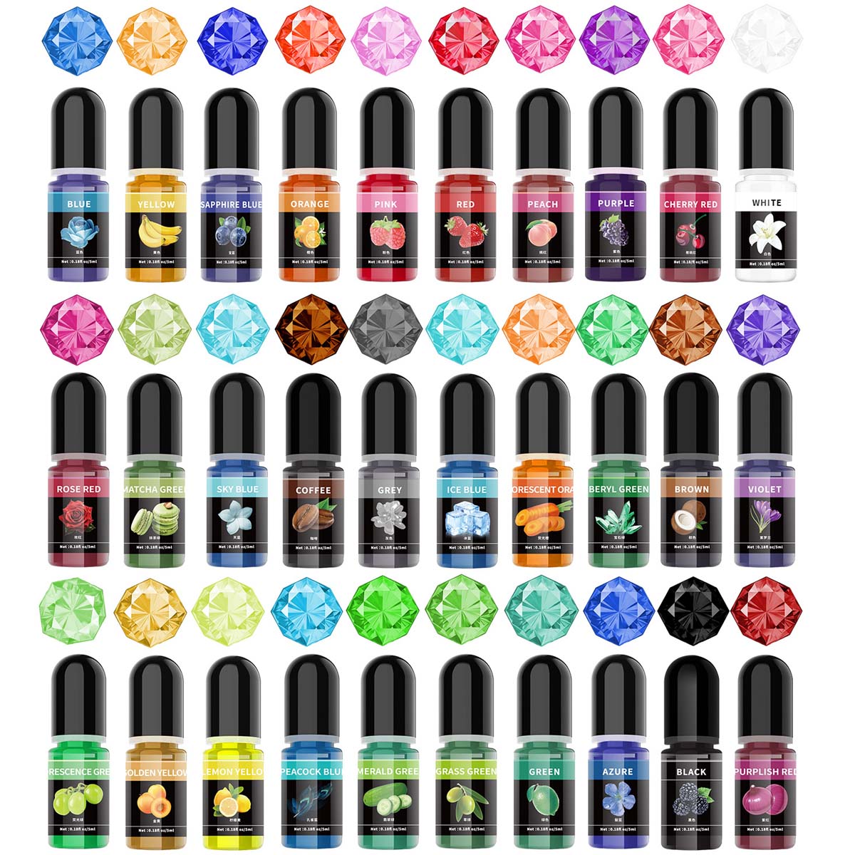 Jewelry Making Uv Resin Kit - 5ml/Bottle Epoxy Resin Pigment Liquid Colorant