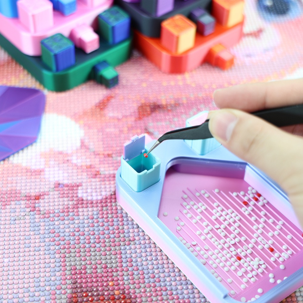 Bead Organizer Tray - Multi-Color Diamond Painting Tray with 2