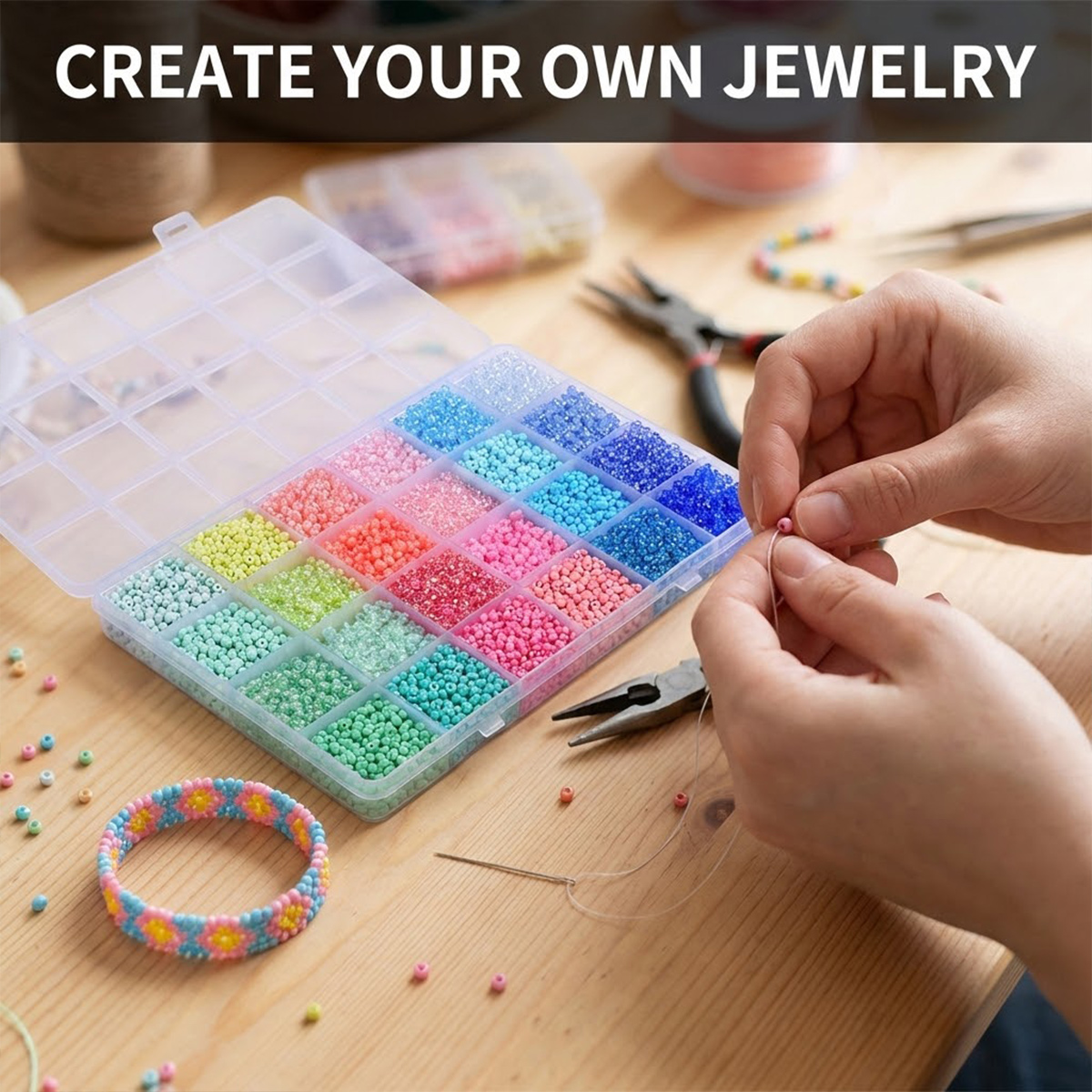 5200pcs 3mm Glass Seed Beads K - đánh giá và giá Bead Organizer Tray