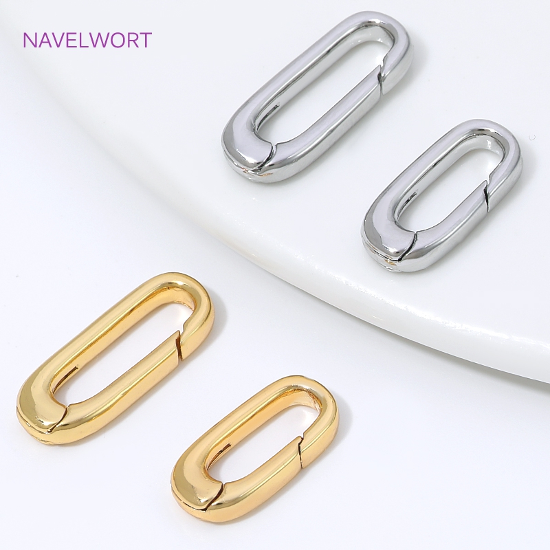1/2/4Pcs 18K Gold Plated Oval  - đánh giá và giá Jewelry Making Metal Supplies