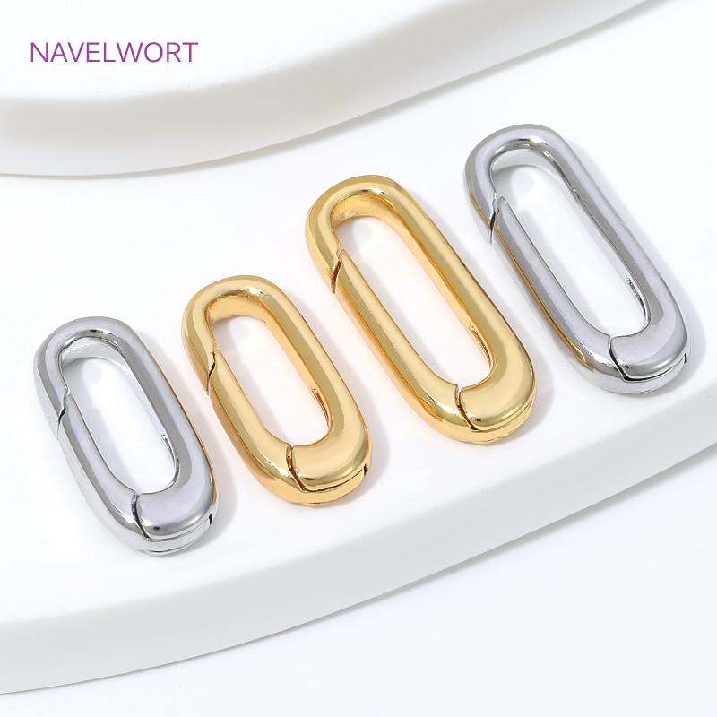 1/2/4Pcs 18K Gold Plated Oval  - đánh giá và giá Jewelry Making Metal Supplies