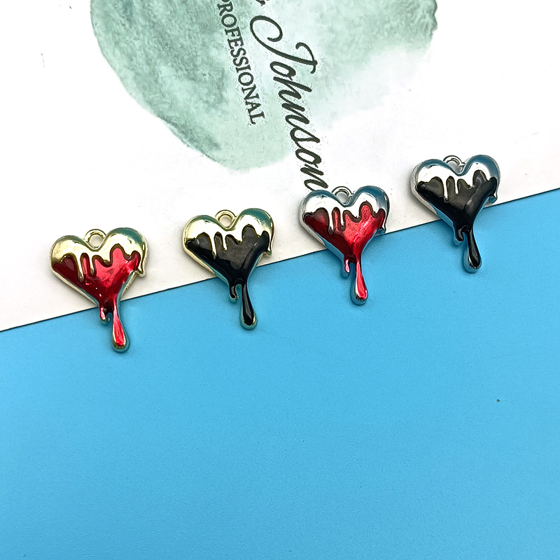 10pcs Melt Heart Charms Black  - đánh giá và giá Jewelry Making For 5 Year Old