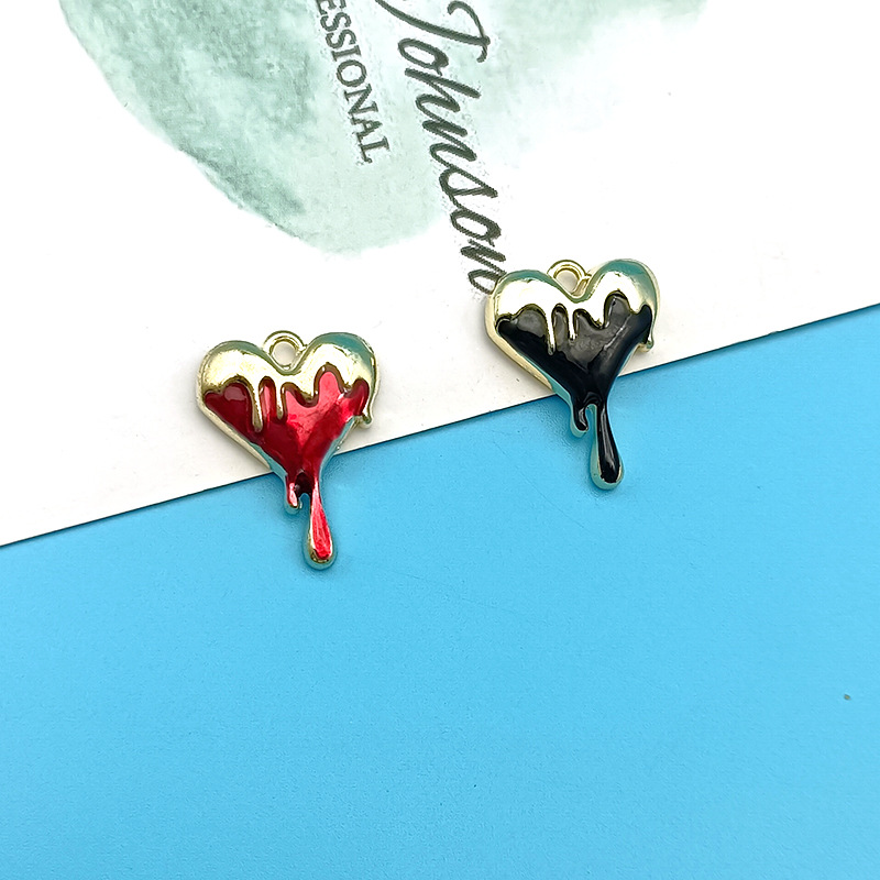 10pcs Melt Heart Charms Black  - đánh giá và giá Jewelry Making For 5 Year Old