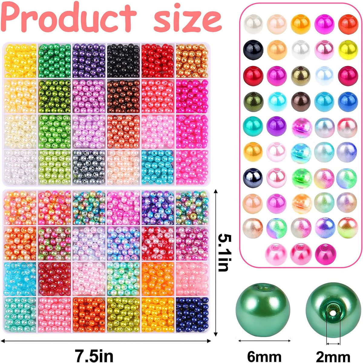2400PCS 48 Compartments Pearl  - đánh giá và giá Bead Organizer Tray